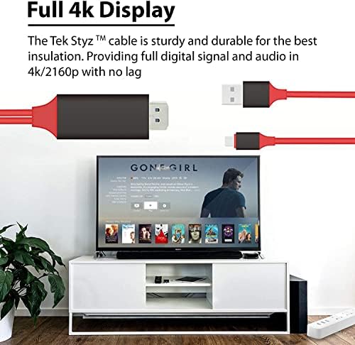 Pro USB-C HDMI תואם ל- Samsung Galaxy S20+ ב 4K עם יציאת חשמל, כבל 6ft במלואו 2160p@60Hz, כבל 6ft/2m [אדום/רעם 3 תואם]